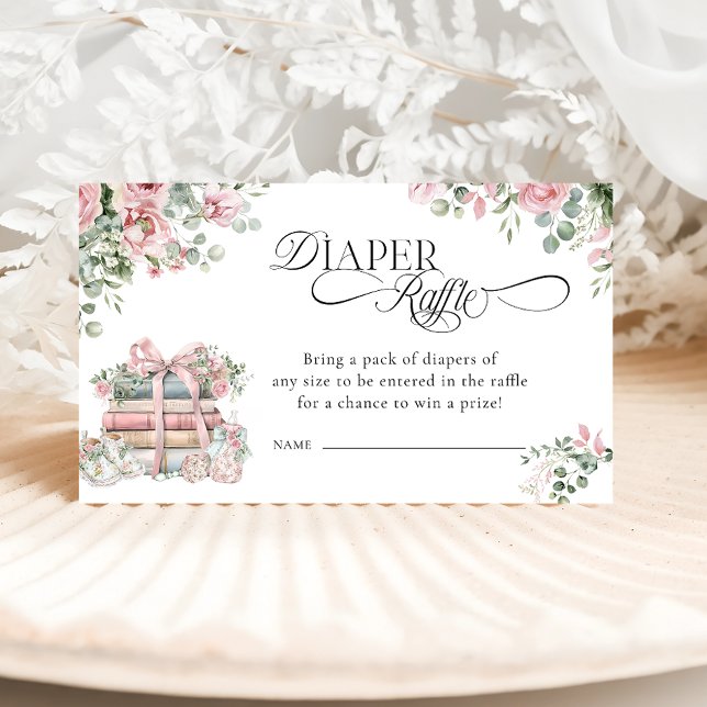 New Chapter Pink Bow Baby Shower Diaper Raffle Enclosure Card (Creator Uploaded)