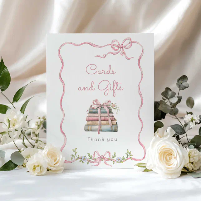 New Chapter Pink bow Cards and gifts Poster | Zazzle