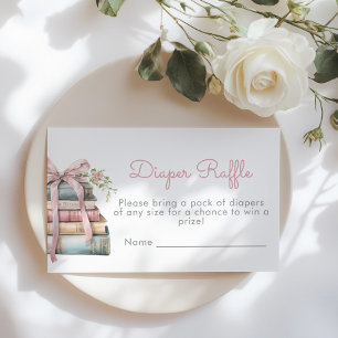 New Chapter Pink Bow Diaper raffle ticket Enclosure Card