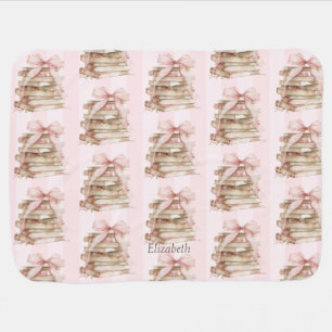 New Chapter Pink Bow Stripes Baby Blanket