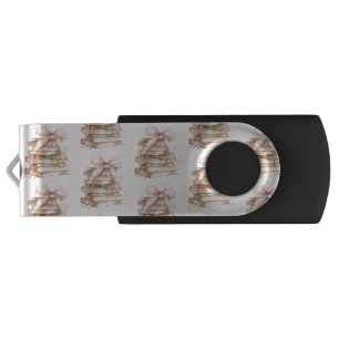 New Chapter Pink Bow Stripes Flash Drive