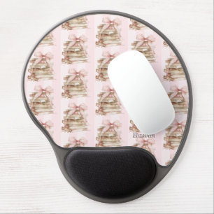 New Chapter Pink Bow Stripes Gel Mouse Pad