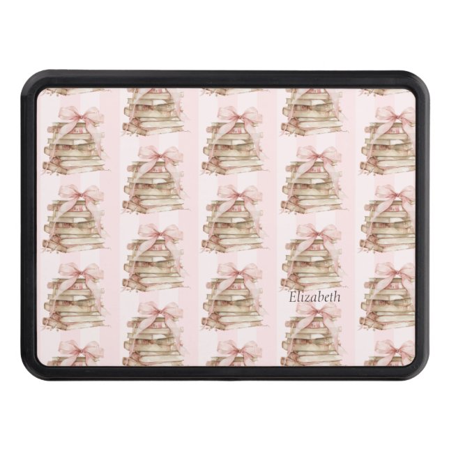 New Chapter Pink Bow Stripes Hitch Cover (Front)