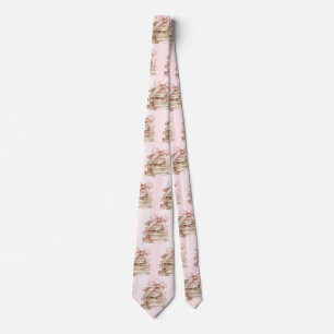 New Chapter Pink Bow Stripes Neck Tie
