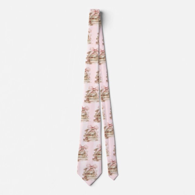 New Chapter Pink Bow Stripes Neck Tie (Front)