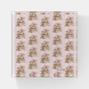 New Chapter Pink Bow Stripes Paperweight
