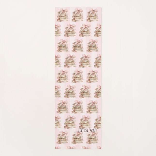 New Chapter Pink Bow Stripes Yoga Mat (Front)