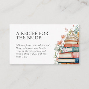 New Chapter Recipe Request Bridal Shower Enclosure Card