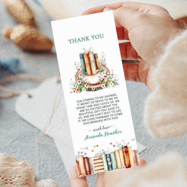 New Chapter Rustic Wood QR Bridal Shower Thank You Bookmarks (Creator Uploaded)