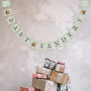 New Chapter - Stack of books wildflowers 'Baby X' Bunting Flags