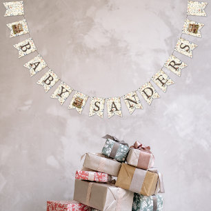 New Chapter - Stack of books wildflowers 'Baby X' Bunting Flags