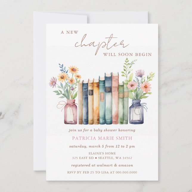 New Chapter Story book Gender Neutral Baby Shower Invitation (Front)