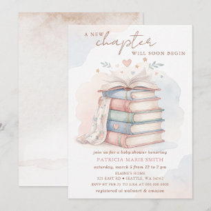 New Chapter Story book Gender Neutral Baby Shower Invitation