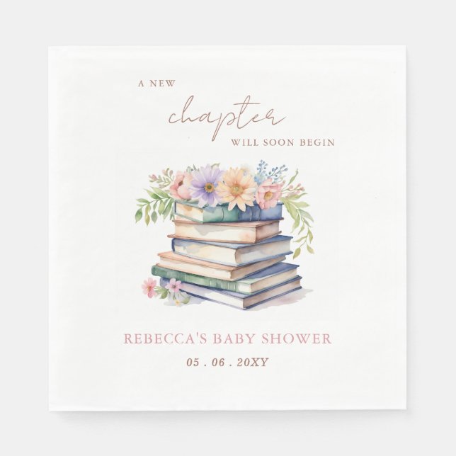 New Chapter Story book Gender Neutral Baby Shower Napkins (Front)
