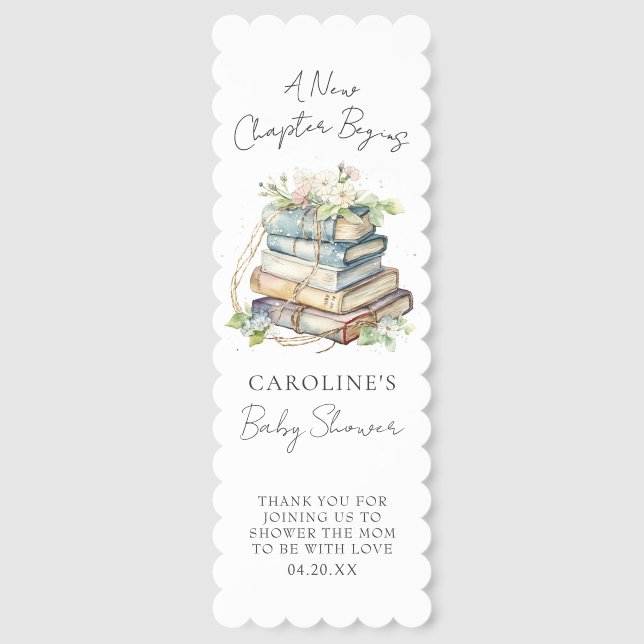 New Chapter StoryBook Baby Shower Bookmark (Front)