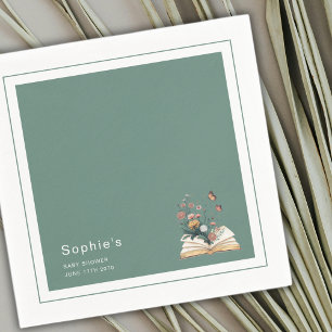  New Chapter Storybook Baby Shower Green Sage  Napkins