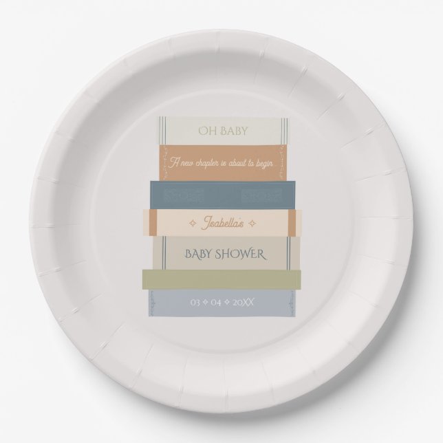 New Chapter Storybook Book Oh Baby Shower  Paper Plates (Front)
