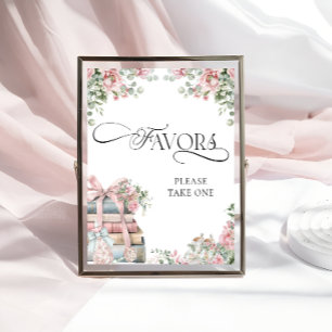 New Chapter Storybook Floral Baby Shower Favors Poster