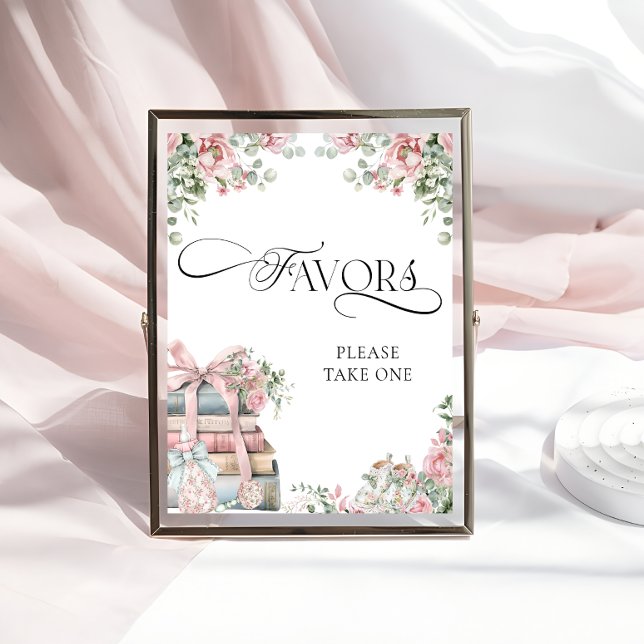 New Chapter Storybook Floral Baby Shower Favors Poster (Creator Uploaded)