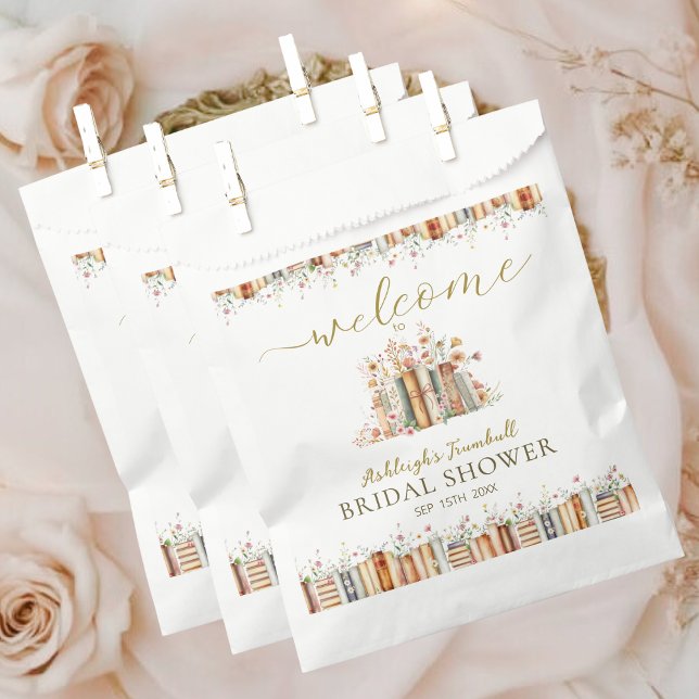 New Chapter Storybook Floral Bridal Shower  Favor Bag (Creator Uploaded)