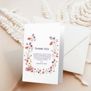 New Chapter Storybook Wildflower Bridal Shower Letterpress Thank You Card