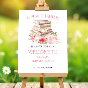 New Chapter Tea & Books Bridal Shower Welcome Sign