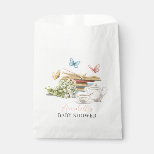 New Chapter Tea Set Butterflies Book Baby Shower Favor Bag