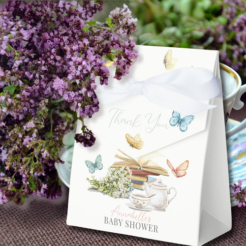 New Chapter Tea Set Butterflies Book Baby Shower Favor Boxes