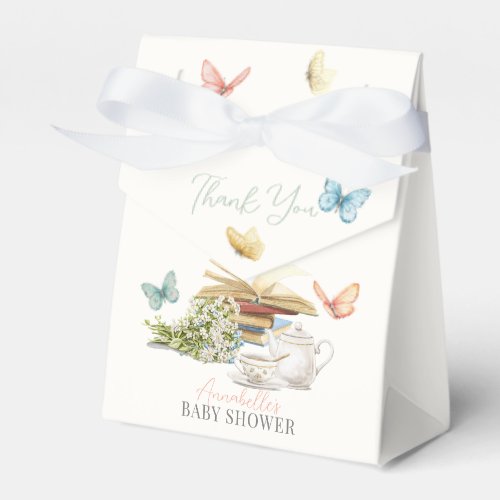 New Chapter Tea Set Butterflies Book Baby Shower Favor Boxes
