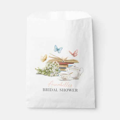 New Chapter Tea Set Butterflies Book Bridal Shower Favor Bag