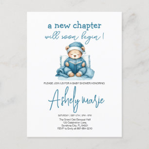 New Chapter Teddy blue boy baby shower Bear Postcard