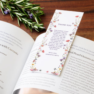 New Chapter Wildflower Bridal Shower Thank you Bookmarks