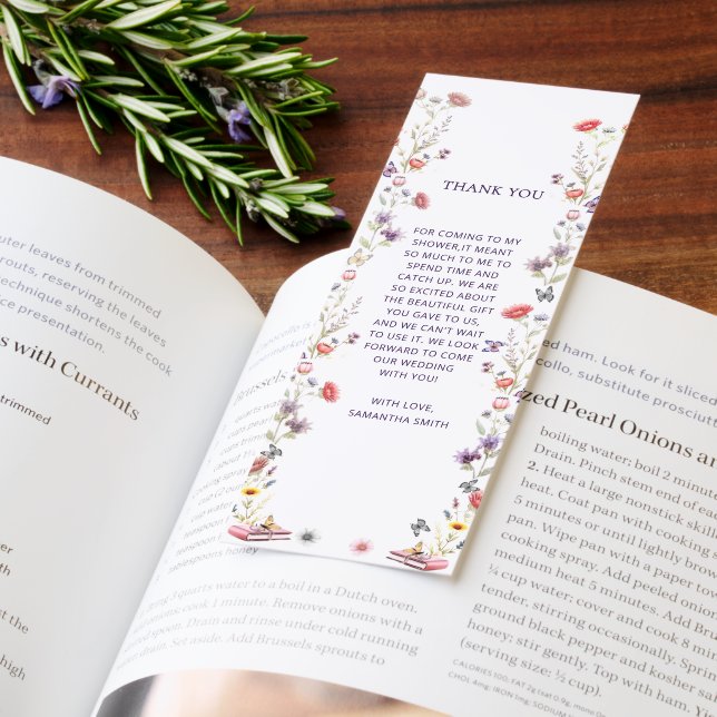 New Chapter Wildflower Bridal Shower Thank you Bookmarks (Book)