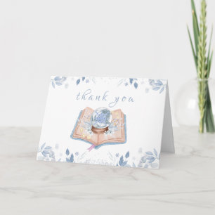 New Chapter Winter Floral Snowball Baby Shower Letterpress Thank You Card