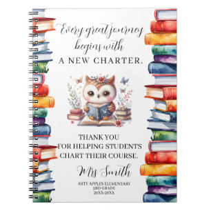 New Charter Teacher Appreciation Book Quote Gift 