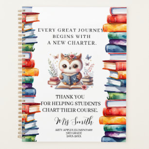New Charter Teacher Appreciation Book Quote Gift Planner