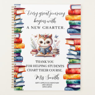 New Charter Teacher Appreciation Book Quote Gift Planner