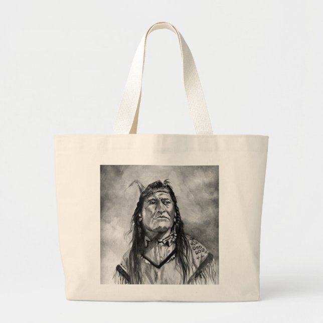 New Chest ,Piegan Indian Large Tote Bag (Front)