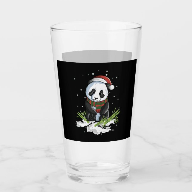 New christmas panda snow winter christmas glass (Front)