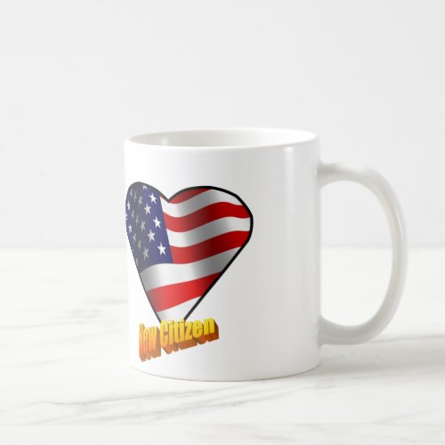 New Citizen Stars and Stripe Heart Coffee Mug