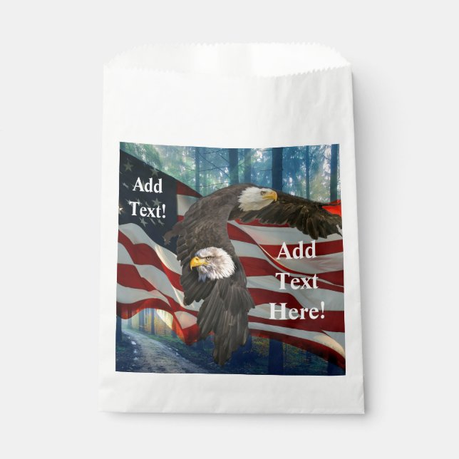 New Citizenship American Flag Bald Eagle Favor Bag (Front)