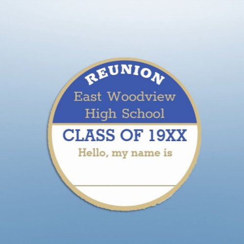 New Class reunion name tag stickers