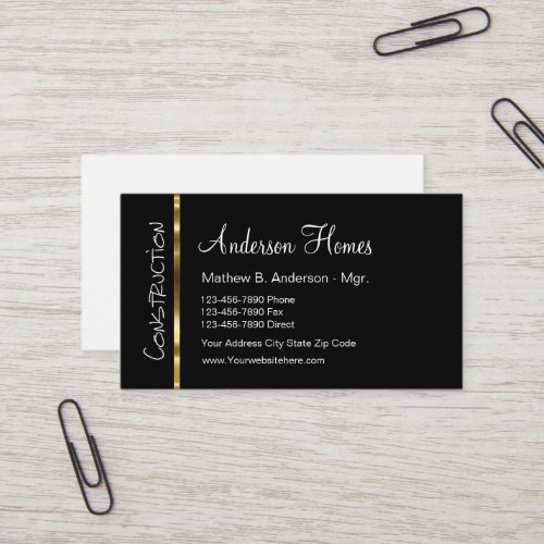 New Classy Home Builder Business Cards