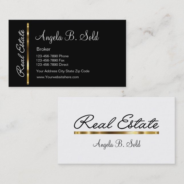New Classy Real Estate Business Cards (Front/Back)