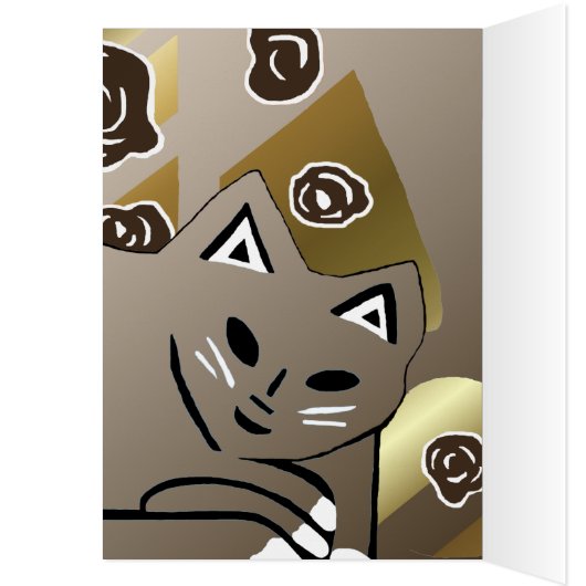 New Cocoa Cat Art Birthday Card Gift (Inside (Left))