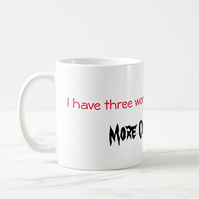New Coffee Now in red and black text Mug (Left)