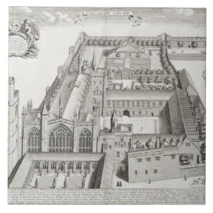 New College, Oxford, from 'Oxonia Illustrata', pub Ceramic Tile