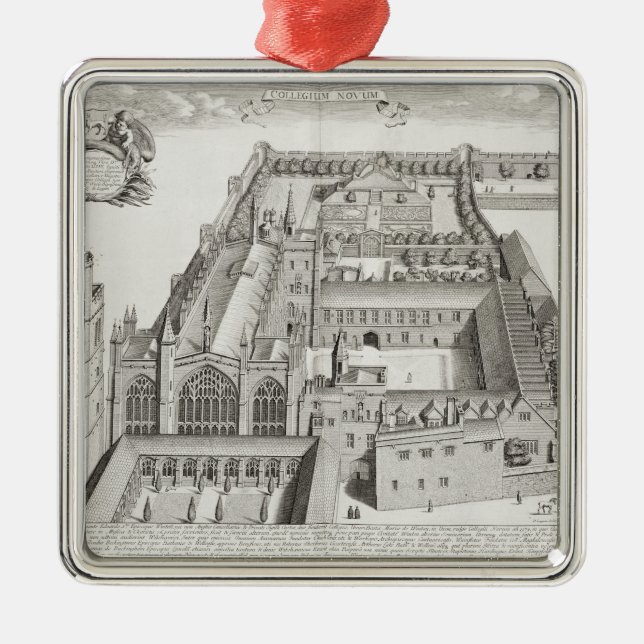 New College, Oxford, from 'Oxonia Illustrata', pub Metal Ornament (Front)
