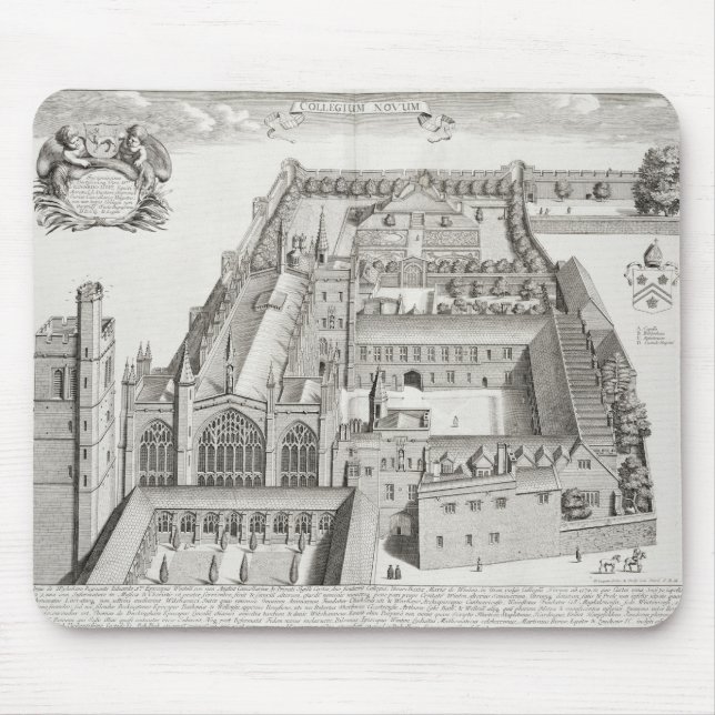 New College, Oxford, from 'Oxonia Illustrata', pub Mouse Pad (Front)