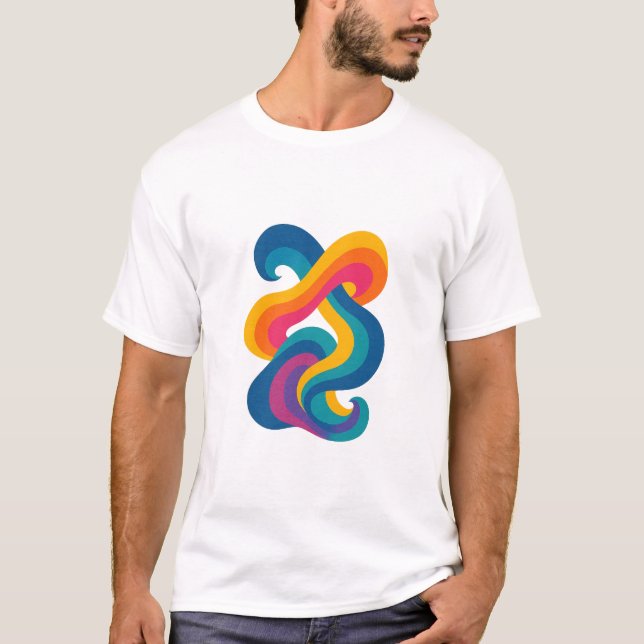 New Colorful Abstract Design T-Shirt (Front)